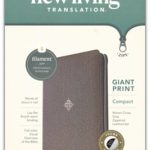 NLT Compact Giant Print Zipper Bible, Filament Enabled (LeatherLike, Woven Cross Gray, Indexed, Red Letter) Imitation Leather