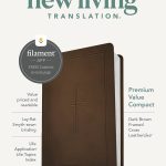 NLT Premium Value Compact Bible, Filament Enabled (LeatherLike, Dark Brown Framed Cross) Imitation Leather